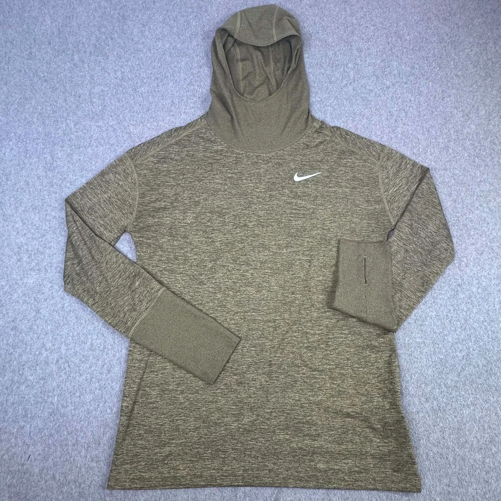 Nike‎ Running Hoodie Women's M Element Long Sleeve Reflective Olive Green CJ5504